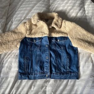 Topshop TEDDY FUR denim jacket